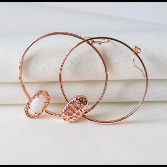 Authentic Kendra Scott Opal MOP Rose Gold Earrings - Picture 4 of 5